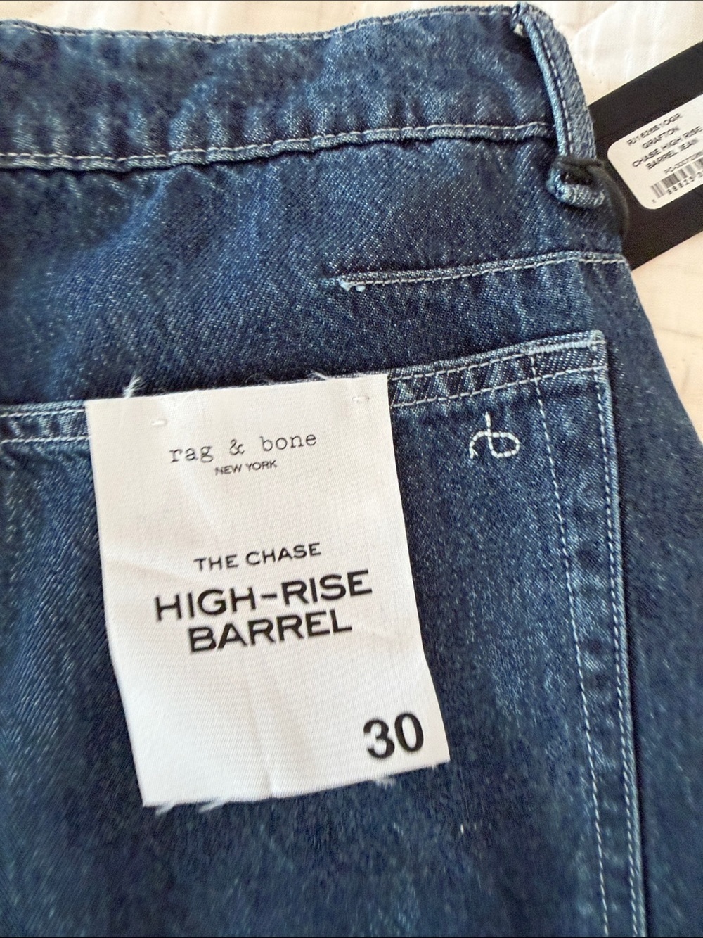 rag & bone Women's Grafton Chase High Rise Barrel Jean - Picture 8 of 9